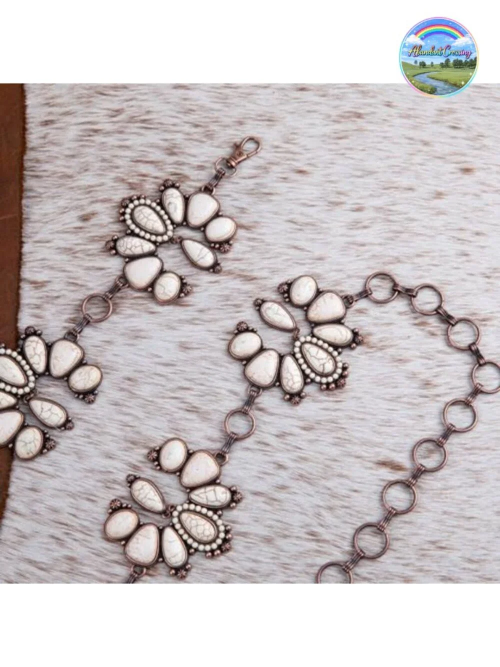 Western Concho Chain Belt Women Metal Adjustable Boho Waist Chain for Jeans